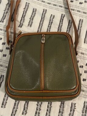 Genuine Leather Olive Green Vintage Valentina Crossbody Bag